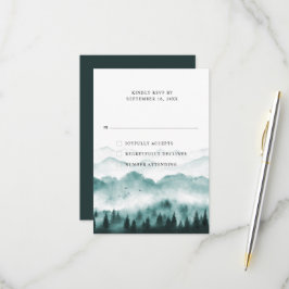 Rustikale Wasserfarben Pinienwälder RSVP Karte