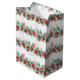 Rustikale Wasserfarben-Rand Mittlere Geschenktüte