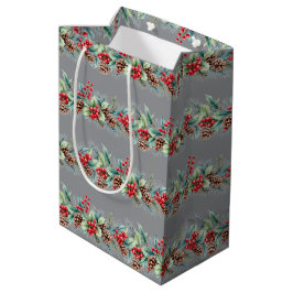 Rustikale Wasserfarben-Randgestaltung Mittlere Geschenktüte