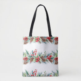 Rustikale Wasserfarben-Randgestaltung Tasche