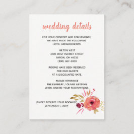 Rustikale Wasserfarben, rosa und Lila Blumenzehen Begleitkarte