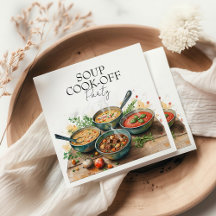 Rustikale Wasserfarben-Soup-Koch-Wettbewerb-Party-