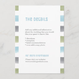 Rustikale Wasserfarben Streifen Strand Hochzeitsde Begleitkarte