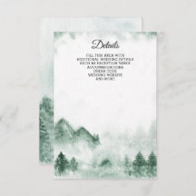 Rustikale Wasserfarbengebirge Pine Winter Wedding