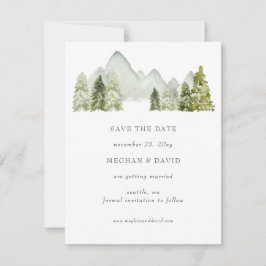 Rustikale Wasserfarbengebirge Save the Date Ankündigung