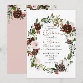 Rustikale Wasserfarbengeometrische Hochzeit Einladung