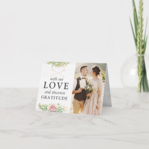 Rustikale Wasserfarbenkakteen Hochzeit Danke für I Karte