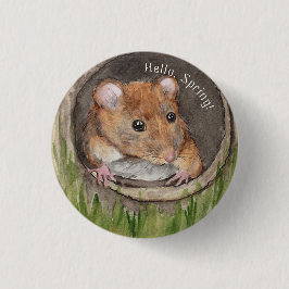 Rustikale WasserfarbenMaus Button