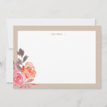 Rustikale Wasserfarbenpeonies, Kraft Stationery