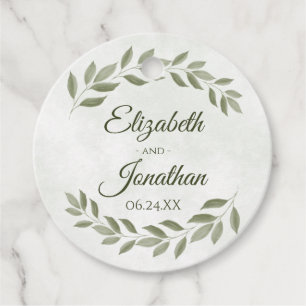 Rustikale Wasserfarbenwelt Elegante Hochzeit Geschenkanhänger