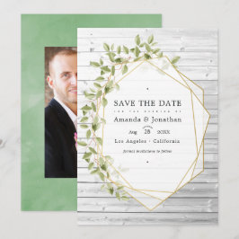 Rustikale Wasserfarbenwelt Geometrische Hochzeit Save The Date