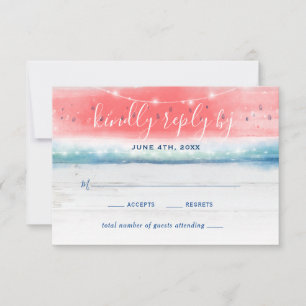 Rustikale Wassermelone-elegante Aquarell-Hochzeit RSVP Karte