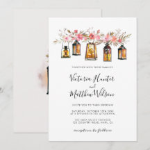 Rustikale Watercolor Floral Lantern Hochzeit