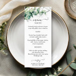 Rustikale Watercolor Greenerity Wedding Menu Cards Menükarte<br><div class="desc">Machen Sie sich bereit, sich von unserer atemberaubenden Hochzeitssuite im Grünen zu verzaubern! Mit exquisiten Illustrationen von Eukalyptus-Blätter und einer beeindruckenden eleganten Kalligraphie ist diese Suite die ultimative Touch für Ihre bezaubernde Hochzeit zum Thema Garten. Wenn Sie etwas Extra suchen oder eine besondere Bitte im Hinterkopf haben, zögern Sie nicht,...</div>