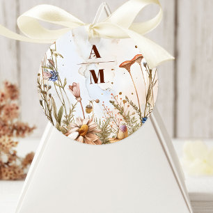 Rustikale Watercolor-Hochzeit Runder Aufkleber