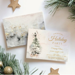 Rustikale Watercolor Tree Corporate Holiday Party Einladung