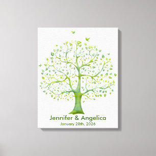 Rustikale Wedding Fingerprint Tree Canvas Print Leinwanddruck