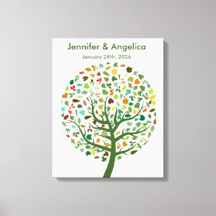 Rustikale Wedding Fingerprint Tree Canvas Print Leinwanddruck