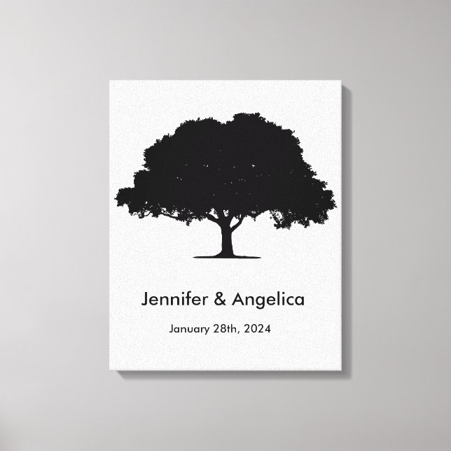 Rustikale Wedding Fingerprint Tree Canvas Print Leinwanddruck (Vorderseite)