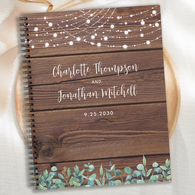 Rustikale Wedding Guest Book String Lights Grüne Notizbuch (Von Creator hochgeladen)