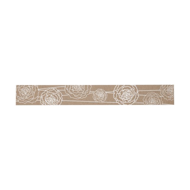 Rustikale Wedding Papier-Blumen Kraftpapiers Brown Einladungsbanderole (Flach)
