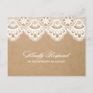 RUSTIKALE WEDDING UAWG-POSTKARTE DER SPITZE-%PIPE% EINLADUNGSPOSTKARTE