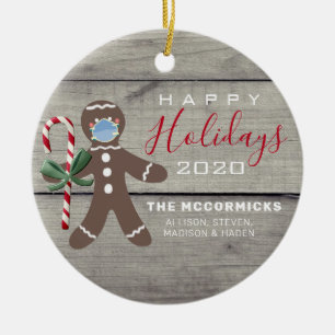 Rustikale Weihnachten 2020 Gingerbread Mann Name Keramik Ornament