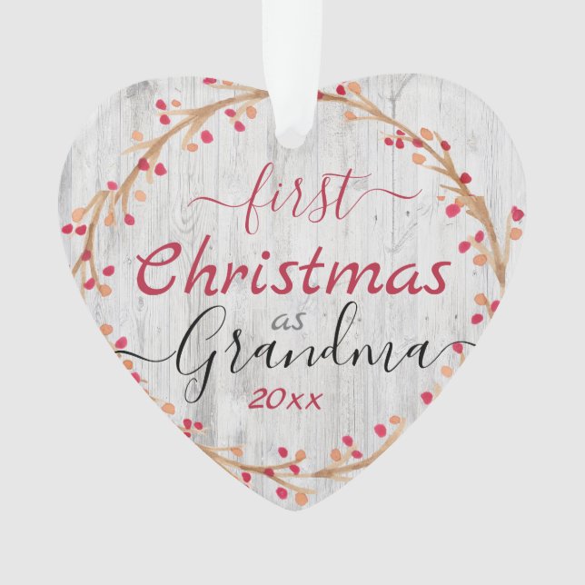 Rustikale Weihnachten als Oma One Foto Ornament (Vorderseite)