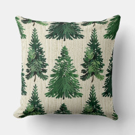 Rustikale Weihnachten Evergreen Trees Kissen