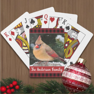 Rustikale Weihnachten Kariert Familienname Kardina Spielkarten