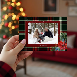 Rustikale Weihnachten Kariert mit Poinsettia und P