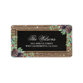 Rustikale Weihnachten Saison Rücksendeadresse Adressaufkleber