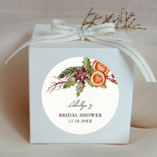 Rustikale Weihnachts-Brautparty-Geschenke Runder Aufkleber