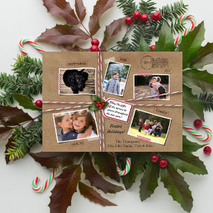 Rustikale Weihnachts-Kraftpapier-5-Foto Feiertagskarte
