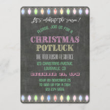 Rustikale Weihnachts Potluck Chalkboard String Lig