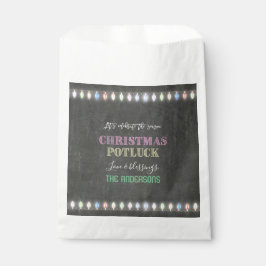 Rustikale Weihnachts Potluck Chalkboard String Lig Geschenktütchen