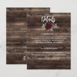 Rustikale Weihnachts-Winterwaldhochzeit Begleitkarte