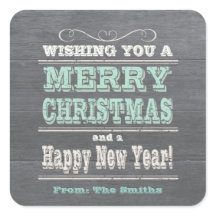 Rustikale Weihnachtsaufkleber "Green Custom"