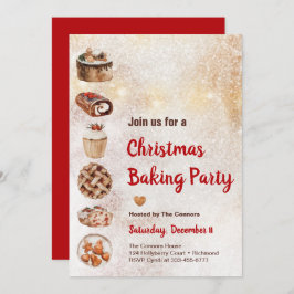 Rustikale Weihnachtsbacken-Party Einladung