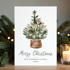 Rustikale Weihnachtsbaum-Ornamente Neutral Nicht-P Feiertagskarte