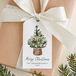 Rustikale Weihnachtsbaum-Ornamente Neutrale Feiert Geschenkanhänger