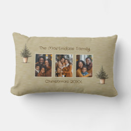 Rustikale Weihnachtsbäume Drei Foto Personalisiert Lendenkissen