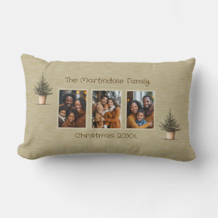 Rustikale Weihnachtsbäume Drei Foto Personalisiert Lendenkissen