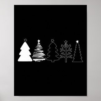 Rustikale Weihnachtsbäume Winterwald Minimalistisc Poster