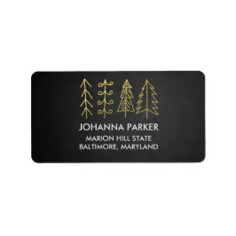Rustikale Weihnachtsbaumen aus Chalkboard Adressaufkleber
