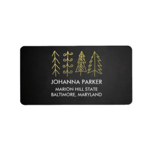 Rustikale Weihnachtsbaumen aus Chalkboard Adressaufkleber