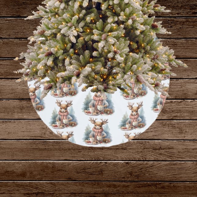 Rustikale Weihnachtsbaumfarbe Wasserfarbe Polyester Weihnachtsbaumdecke (Von Creator hochgeladen)