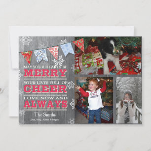 Rustikale Weihnachtsbunt-Fotokarten Feiertagskarte