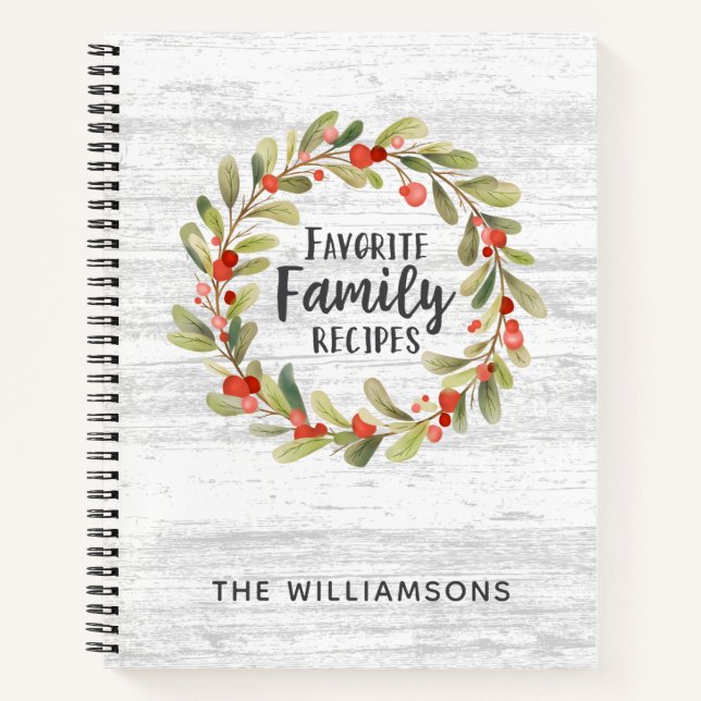 Rustikale Weihnachtsfamilie Rezept Kochbuch Notizbuch (Vorderseite)