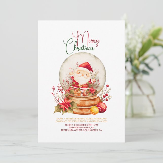 Rustikale Weihnachtsfeier-Einladung Dankeskarte (Stehend Vorderseite)